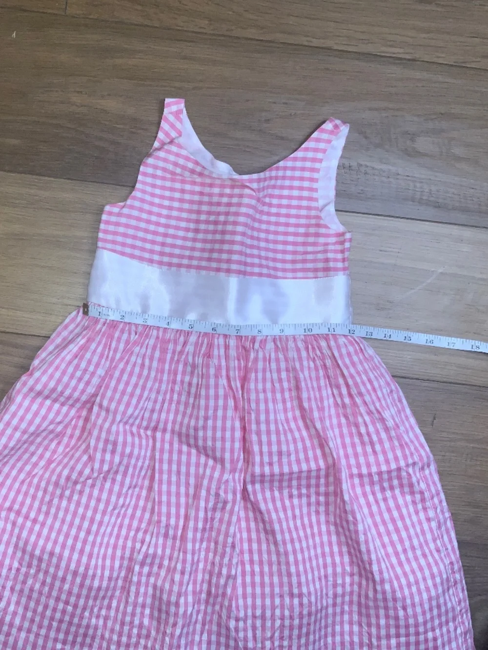 Janie and Jack Pink Gingham Dress With Bow Size 6